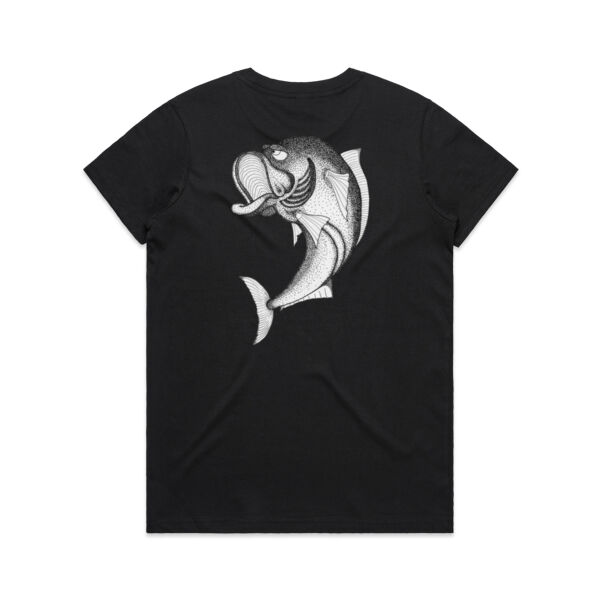 Grumpy Kingfish - White Logo Split Tee Thumbnail