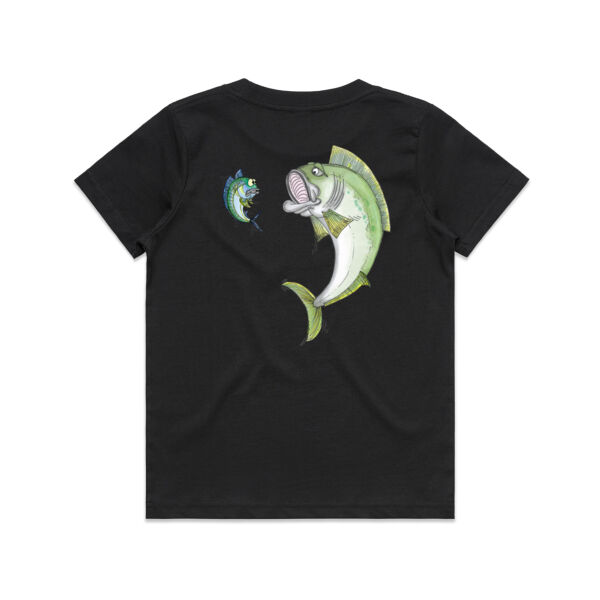 Cartoon Kingfish - White Logo Split Tee Thumbnail