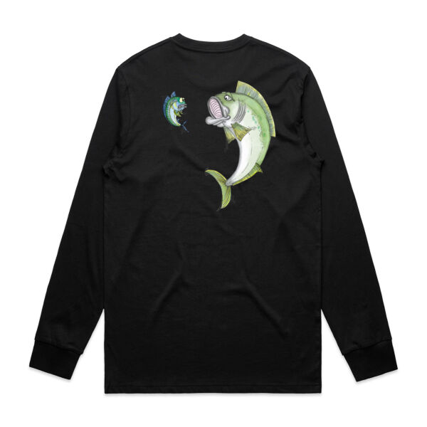Cartoon Kingfish - White Logo Split Long-Sleeved Tee  Thumbnail