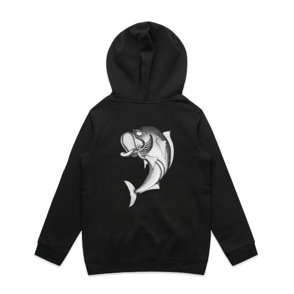 Grumpy Kingfish - White Logo Split Hoodie Thumbnail