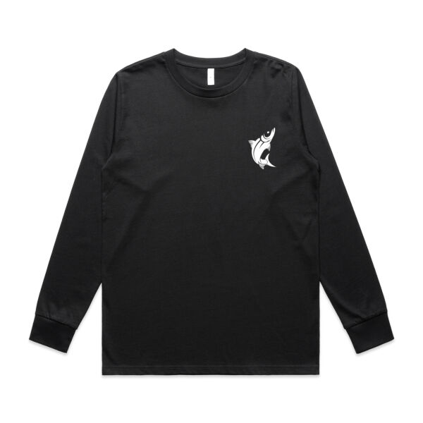 White Logo Split Long-Sleeved Tee Thumbnail