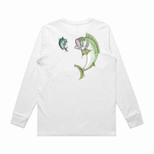 Cartoon Kingfish - Black Logo Split Long-Sleeved Tee Thumbnail