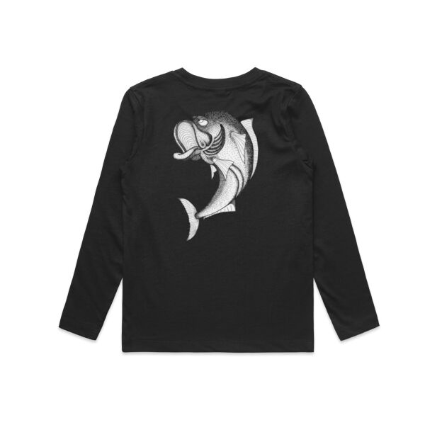 Grumpy Kingfish - White Logo Split Long-Sleeved Tee  Thumbnail