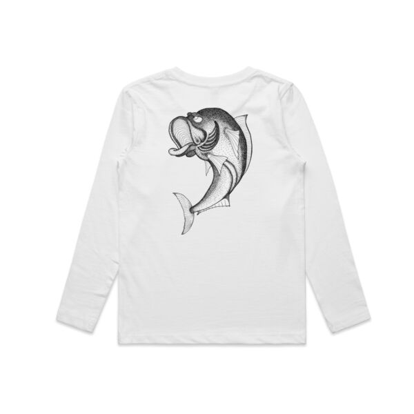 Grumpy Kingfish - White Logo Split Long-Sleeved Tee  Thumbnail