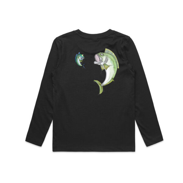 Cartoon Kingfish - White Logo Split Long-Sleeved Tee  Thumbnail