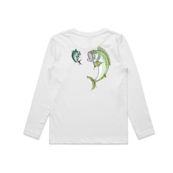 Cartoon Kingfish - Black Logo Split Long-Sleeved Tee  Thumbnail