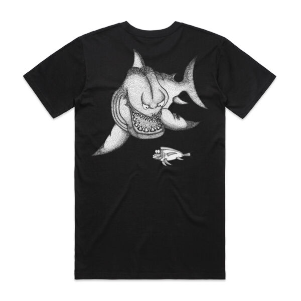 *NEW* Grumpy Shark - White Logo Split Tee Thumbnail