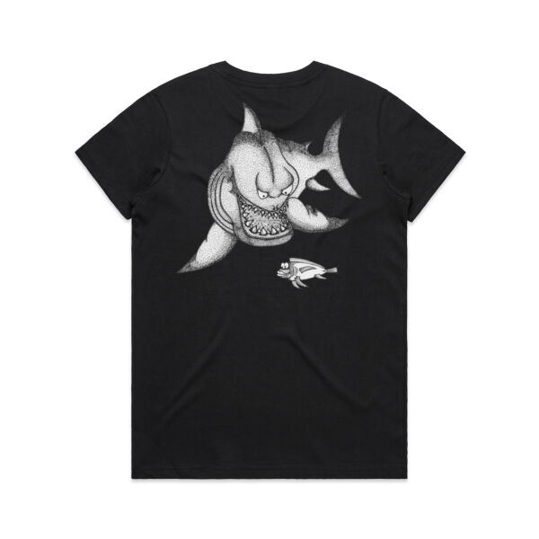 *NEW* Grumpy Shark - White Logo Split Tee Thumbnail