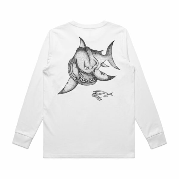 *NEW* Grumpy Shark - Black Logo Split Long-Sleeved Tee Thumbnail