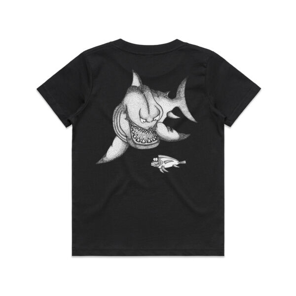 *NEW* Grumpy Shark - White Logo Split Tee Thumbnail